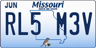MO license plate RL5M3V