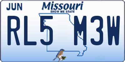 MO license plate RL5M3W