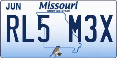 MO license plate RL5M3X
