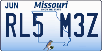 MO license plate RL5M3Z