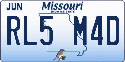 MO license plate RL5M4D