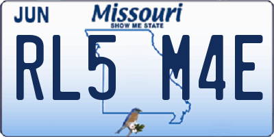 MO license plate RL5M4E