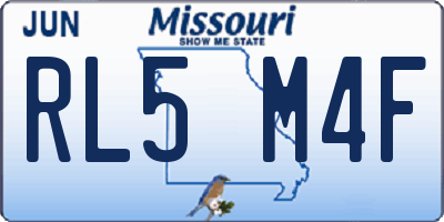 MO license plate RL5M4F