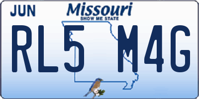 MO license plate RL5M4G