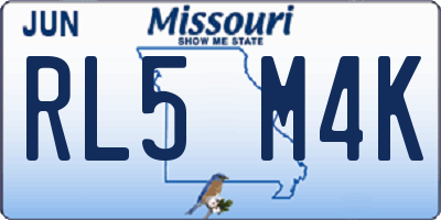 MO license plate RL5M4K