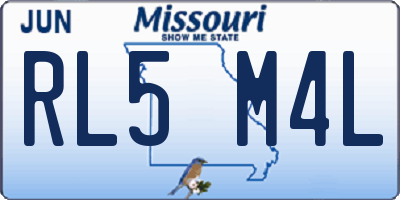 MO license plate RL5M4L
