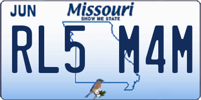 MO license plate RL5M4M