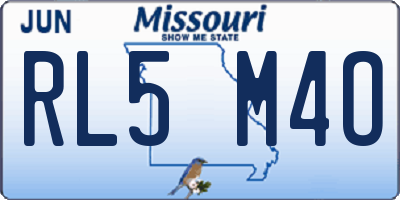MO license plate RL5M4O