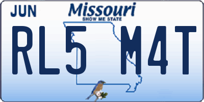 MO license plate RL5M4T