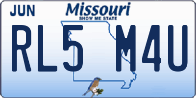 MO license plate RL5M4U