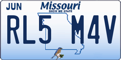 MO license plate RL5M4V