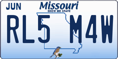 MO license plate RL5M4W