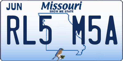 MO license plate RL5M5A