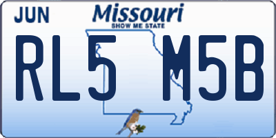 MO license plate RL5M5B