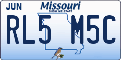 MO license plate RL5M5C