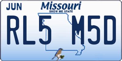 MO license plate RL5M5D