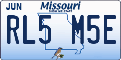 MO license plate RL5M5E