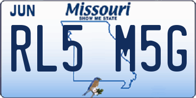 MO license plate RL5M5G