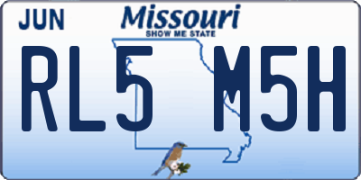 MO license plate RL5M5H