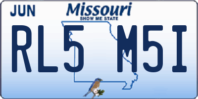 MO license plate RL5M5I