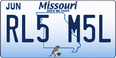 MO license plate RL5M5L