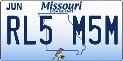 MO license plate RL5M5M