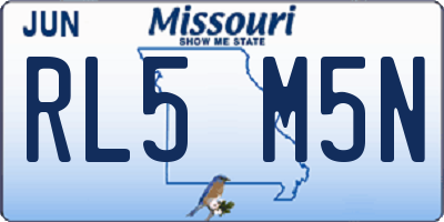 MO license plate RL5M5N