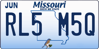 MO license plate RL5M5Q