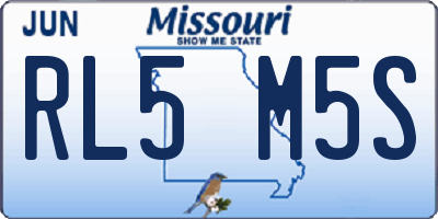 MO license plate RL5M5S