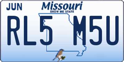 MO license plate RL5M5U