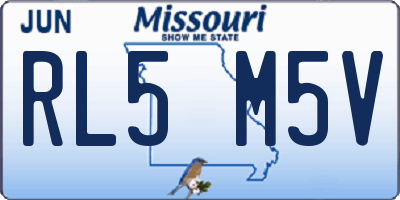 MO license plate RL5M5V