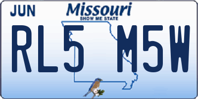 MO license plate RL5M5W
