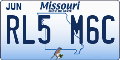 MO license plate RL5M6C
