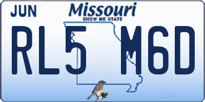 MO license plate RL5M6D