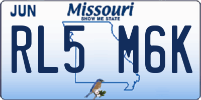 MO license plate RL5M6K
