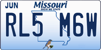MO license plate RL5M6W