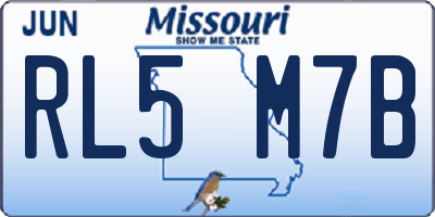 MO license plate RL5M7B