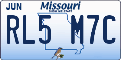 MO license plate RL5M7C