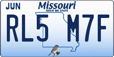 MO license plate RL5M7F
