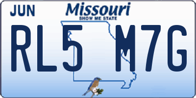 MO license plate RL5M7G