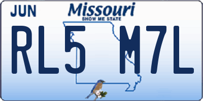 MO license plate RL5M7L