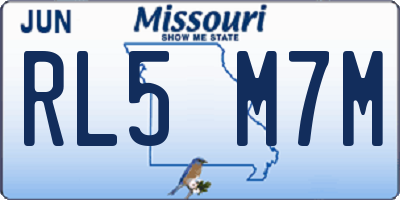 MO license plate RL5M7M