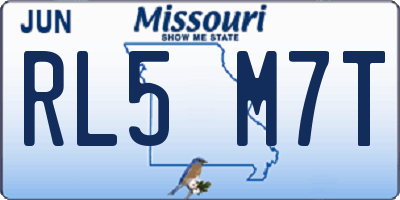 MO license plate RL5M7T