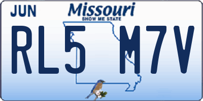 MO license plate RL5M7V