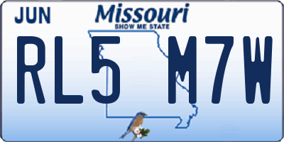 MO license plate RL5M7W