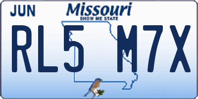 MO license plate RL5M7X