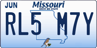 MO license plate RL5M7Y