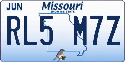 MO license plate RL5M7Z