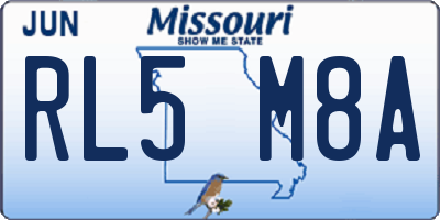 MO license plate RL5M8A