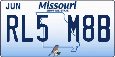 MO license plate RL5M8B